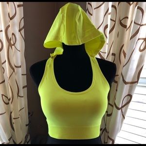 Yellow neon sports bra hoodie